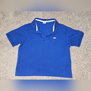 Vintage crop polo top lacoste live 100% cotton